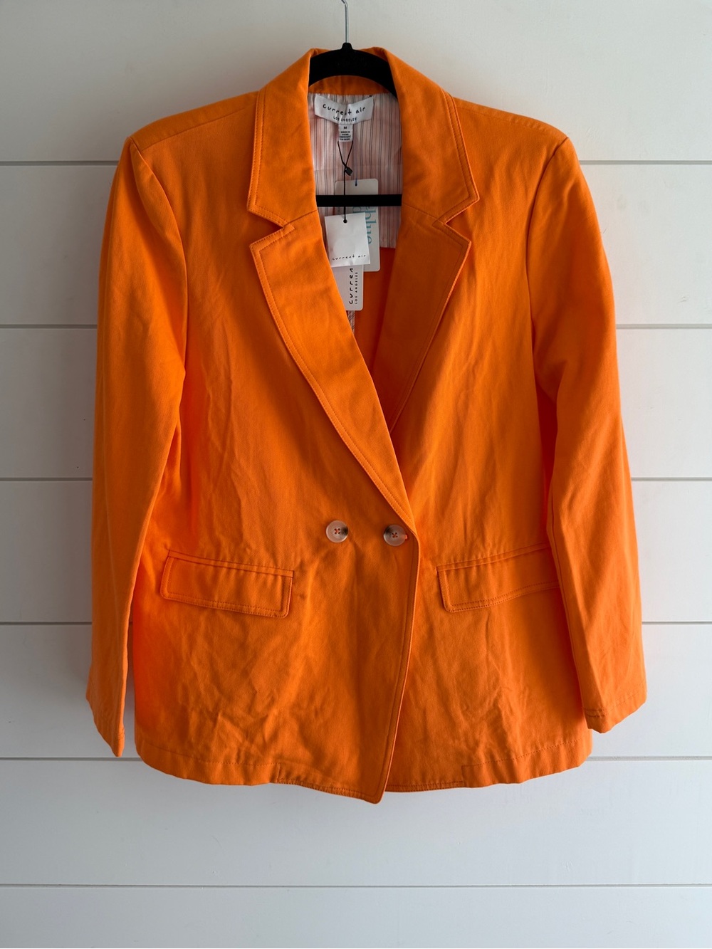 Current Air Bright Orange Double-Button Blazer, Size Medium